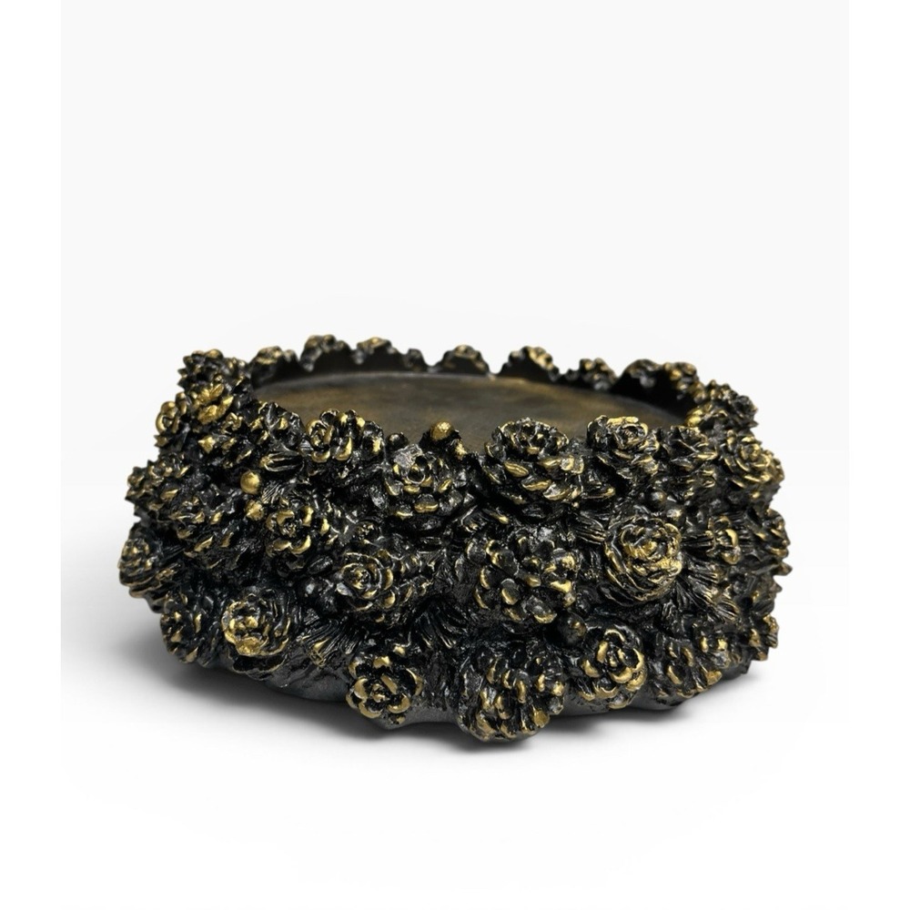 Homeworx By Harry Slatkin Small Pinecone Candle Pedestal Holder Antique Gold
